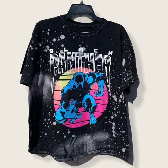 Men's Marvel Black Panther Black  T Shirt - Picture 3 of 3